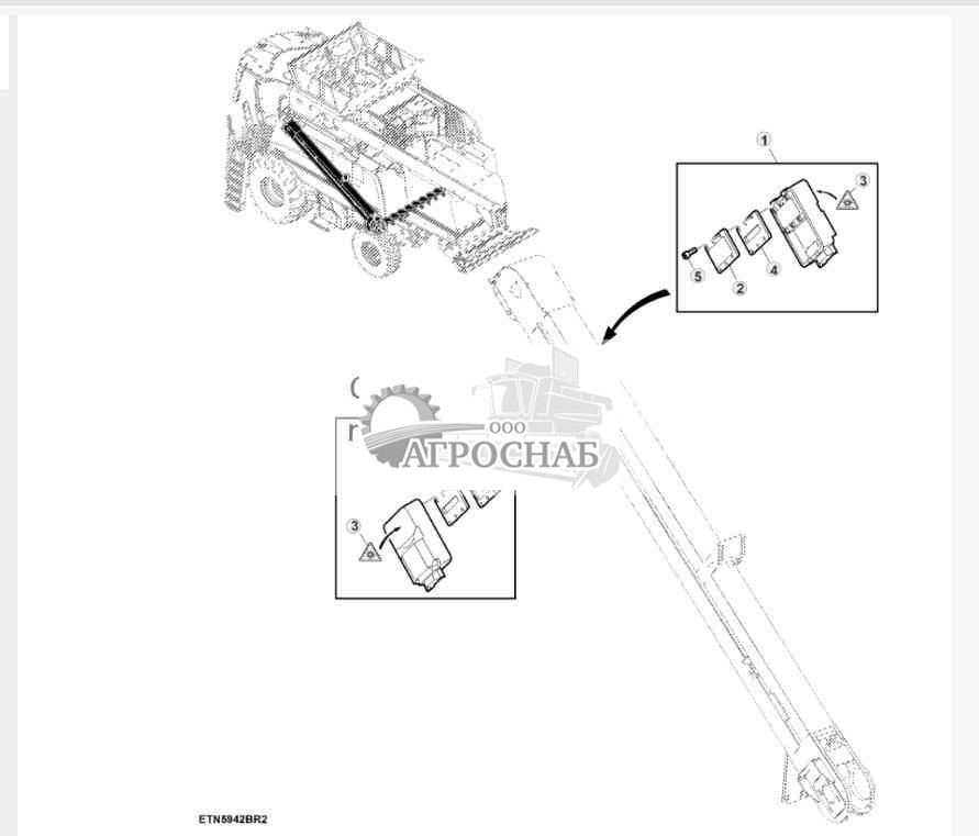 Датчик второго молотильного аппарата отходов 
